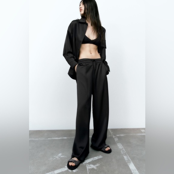 Zara Pants - NWT FULL LENGTH SATIN EFFECT PANTS